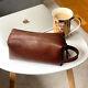 Leather Handmade Handcrafted Bag, Dopp Kit Leather Unisex Personalized Wristlet