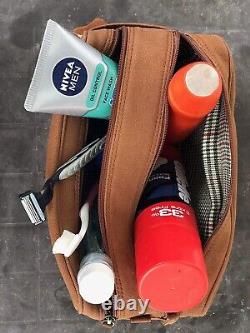 Leather Laptop Messenger Office Bag With Dopp Shaving Kit for Men & Women