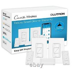 Lutron Caséta Deluxe Smart Dimmer Switch 2 Count Kit with Caséta Smart Hub