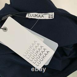 Luukaa 18 Dress Cardigan Outfit Set Navy Blue Stretch Comfort Loungewear NEW
