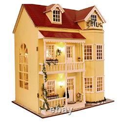 MAGQOO 3D Wooden DIY Dollhouse Miniature Kit DIY House Kit with Furniture 3D Box