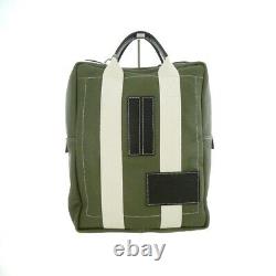 Manikomio Design Backpack Icon Aviator's Kit Bag Military Green Leather Busin