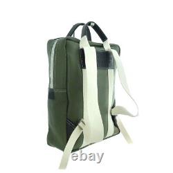 Manikomio Design Backpack Icon Aviator's Kit Bag Military Green Leather Busin