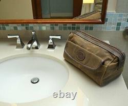 Men's Canvas Leather Toiletry Bag Shaving Kit Bayfield Bags Vintage Retro