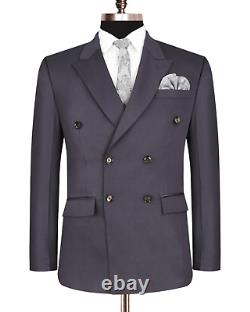 Men's Lycra Double-Breasted Suit Stylish Formal Outfit for Special Occasions