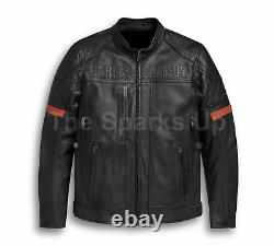 Mens New H-D Triple Vent Stylish Moto Biker Outfit REAL LAMBSKIN LEATHER JACKET