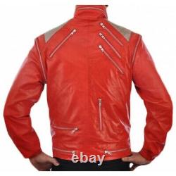Michael Jackson Beat It Song Leather Jacket Vintage Party Outfit Red Leather Jac