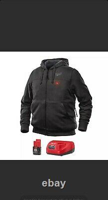 Milwaukee Men's X-Large M12 12-V Black Heated Hoodie Kit with (1) 1.5Ah Battery