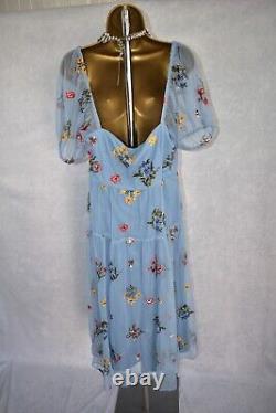 Mother of the Bride Wedding Outfit MONSOON Size 16 BNWT £170 Blue Midi Dress