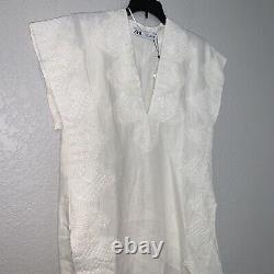 NEW $160 Zara Lace Trim Linen Co Ord Outfit Small 3239/936 7953/936
