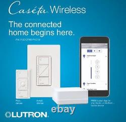NEW Lutron Caseta Wireless Dimmer Kit with Smart Bridge PRO White P-BDGPRO-PKG1W