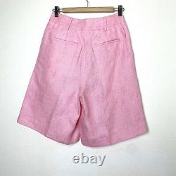 NEW REMAIN Birger Christensen Womens Sz S 36 100% Linen Pink Kit Bermuda Shorts