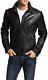 New Trendy Men Black Outfit Genuine Lambskin Real Leather Jacket Motorcycle Coat