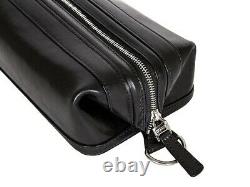NWD Bosca Old Leather Zippered 10 Toiletry Shave Dopp Kit 577 Black