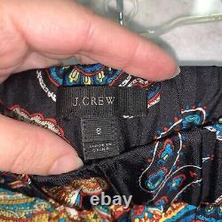 NWOT J CREW Womens Sz 8 Silk Twill Top Bold Paisley Eyelet Trim Formal Outfit