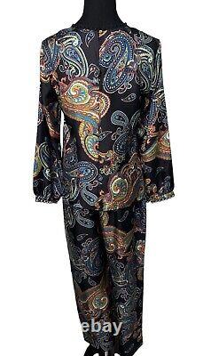 NWOT J CREW Womens Sz 8 Silk Twill Top Bold Paisley Eyelet Trim Holiday Outfit