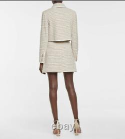 NWOT SELF-PORTRAIT Outfit Embellished checked cropped jacket & Skirt UK10 $760