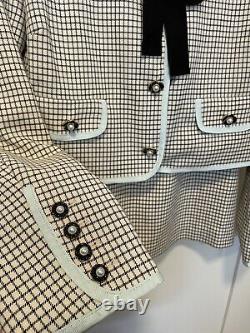 NWOT SELF-PORTRAIT Outfit Embellished checked cropped jacket & Skirt UK10 $760