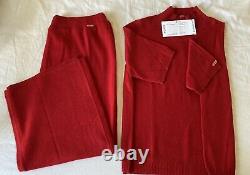 NWTS Fabulous ST JOHN SPORT Russian Red 100% Cashmere Skirt Outfit Size L