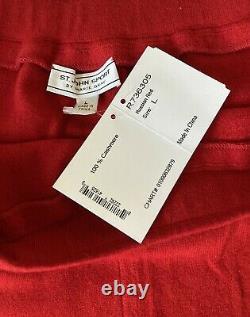 NWTS Fabulous ST JOHN SPORT Russian Red 100% Cashmere Skirt Outfit Size L