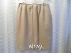 NWT $200 Le Suit 2-Piece Petite Womens Skirt Suit outfit Sz 12 Beige Rayon Blend