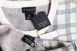NWT CLUB MONACO Ivory Gray Simin Sweater Shirt Zina Set Small Skirt Top Outfit