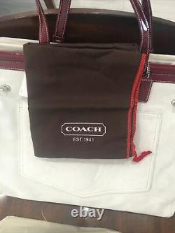 NWT Coach Suede & Patent Leather Satchel Handbag, Dust Bag & Care Kit Included