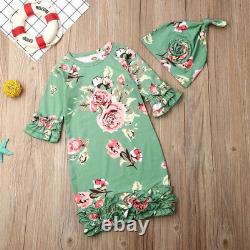 NWT Floral NB newborn layette bunting gown kimono hat cap set shower gift new