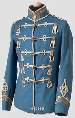 New Hussar Officer Custom blue blazer embroidery jacket napoleon outfit wear