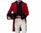 New Men Anthony Bridgerton Red Regency Outfit With Black Cuffs Jacket