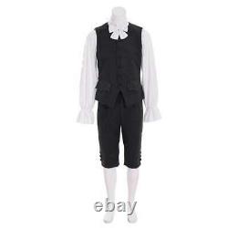New Men's black wool Colonial Uniform 17th 18th Century outfit Cosplay suit
