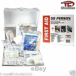 Osha Ansi 50 Person First Aid Kit Metal Case Business