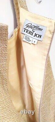 Rickie Freeman Teri Jon Dress Suit Vintage 2 Piece Outfit Size 4 Yellow Gold NWT