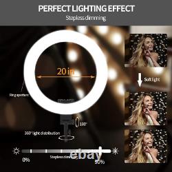 SAMTIAN Ring Light kit 20/50.8cm Outer 60W Adjustable 3200-5500K Color LED Ring