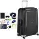 Samsonite S'cure 28 Zipperless Spinner Luggage Black + Luggage Accessory Kit