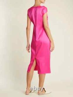 Sies Marjan Kit Twisted Front Silk-Satin Barbie Pink Dress