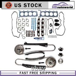 Timing Chain Kit Cam Phaser Head Gasket Set 05-06 For Ford F-350 Super Duty 5.4L