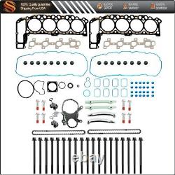 Timing Chain Kit & Head Bolts Gasket Set For 99 00 01 Jeep Grand Cherokee 4.7L