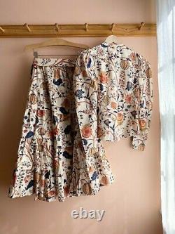 Ulla Johnson Sigrid Skirt + Puff Sleeve Blouse floral NWT NEW 6 8 outfit 2pc set