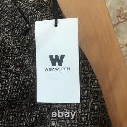 W by Worth pants suit blazer 2 piece outfit vintage womens size 8 Java Roast NEW