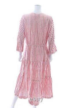 Wiggy Kit Striped Tiered Cotton-Blend Maxi Dress / Red