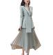 Women Suits Business Office Party Slim Fit Blazer Irregular Pleated Skirt Outfit