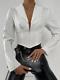 Women White Cotton Corset Collared Shirt Luxury Elegant Casual Business Outfit