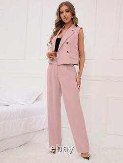Women's Baby Pink Cotton 2 piece Suit Formal & Casual wear Cocktail Party Outfit