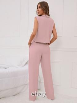 Women's Baby Pink Cotton 2 piece Suit Formal & Casual wear Cocktail Party Outfit