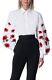 Women's Cotton Shirt Floral Embroidered Sleeves Cocktail Prom Party Outfit