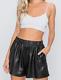 Women's Genuine Lambskin Leather Black Skirt Vintage Leather Mini Skirt Outfit 8