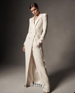 Women's Suit Slim 2 Pieces Peak Lapel Evening Party Outfit Wedding Long Blazer