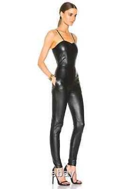 Women's genuine Lambskin leather Jumpsuit outfit Leather Jumpsuit WJS-001