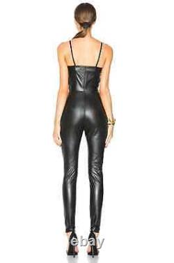 Women's genuine Lambskin leather Jumpsuit outfit Leather Jumpsuit WJS-001